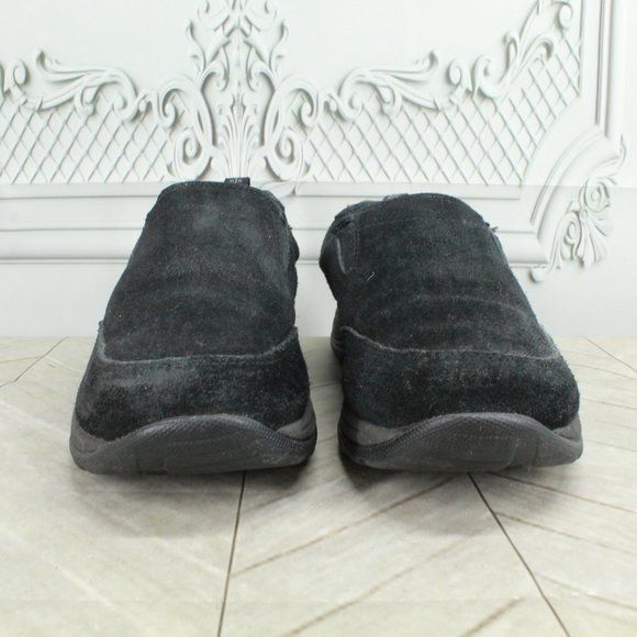 LL Bean Black Suede Comfort Mocs Slip on Loafers Shoes Size 8 Wide - Picture 4 of 9